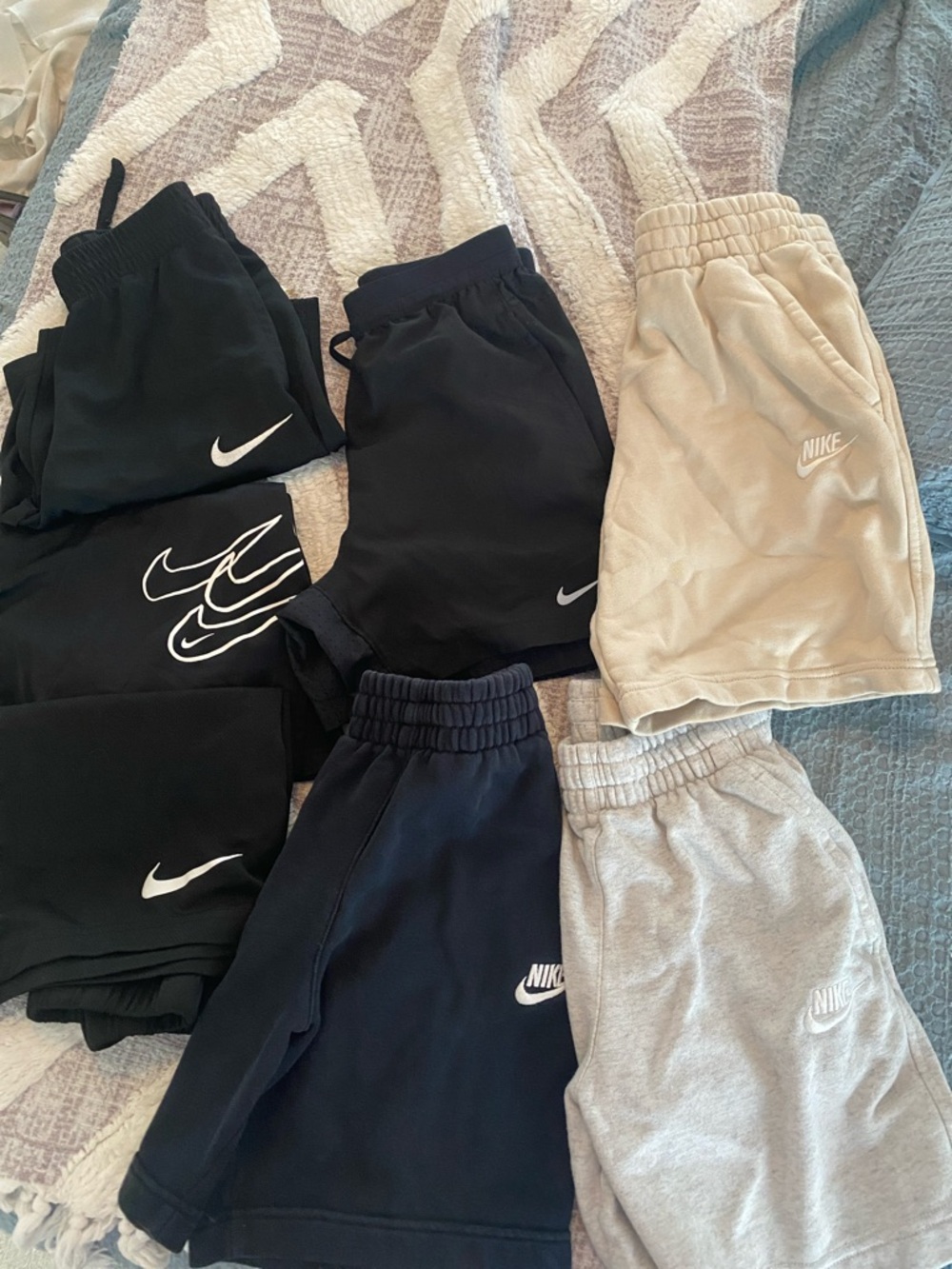 Nike Kids Shorts Bundle in Black, Navy, Gray, Tan